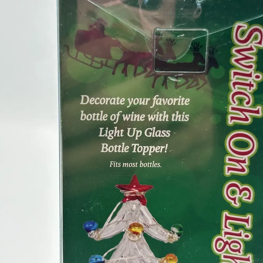 Light Up Glass Christmas Tree bottle stopper